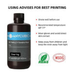 ANYCUBIC 3D Printer Resin, 405nm High Precision Fast Curing UV Photopolymer Resin for LCD 3D Printing, Grey 1kg