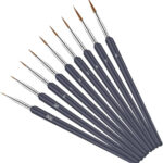 Detail Paint Brushes Set 9pcs Miniature Artist Brush for Detailing Art Painting Watercolors Acrylic Oil Models Nail Artist Face Painting with 0, 00, 000 Size