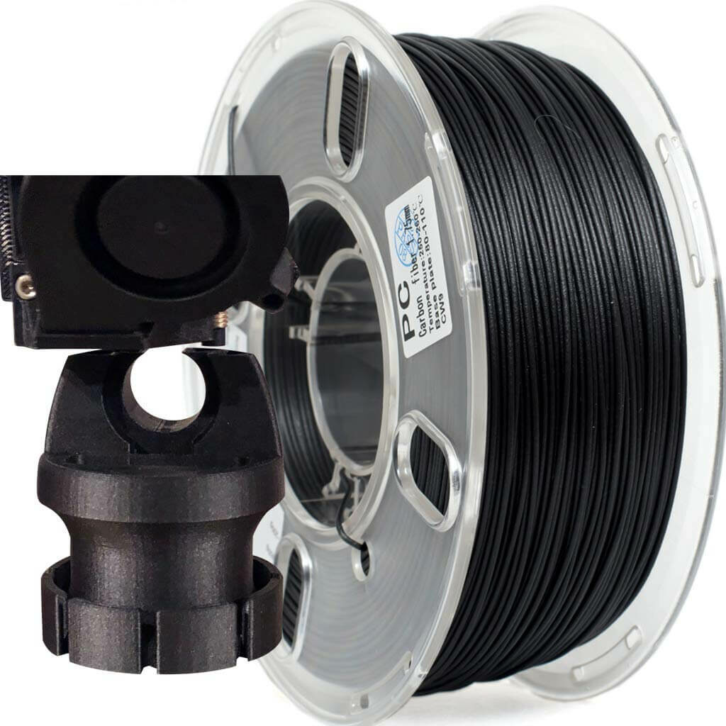 PRILINE Superhard Carbon Fiber Polycarbonate 1KG 1.75 3D Printer Filament, Dimensional Accuracy +/- 0.03 mm, 1kg Spool…