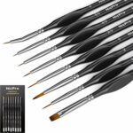 Nicpro 8 PCS Small Detail Paint Brush Set, Hobby Art Professional Thin Miniature Fine Paint Brushes for Watercolor Oil Acrylic, Craft Scale Models Rock Painting & Paint by Number Warhammer 40k