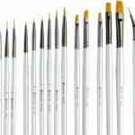 Best Small Miniature Paint Brushes – Detail Paint Brush Set of 14 pcs +1 Free, Tiny Model Paint Brush Set for Face Painting, Fine Detailing – Acrylic Watercolor Oil Paint Supplies