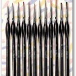 VUDECO 12pcs Black Miniature Paint Brushes Oil Detail Paint Brushes Painting Miniature Small Acrylic Paint by Numbers Brushes Plastic Model Micro Thin Tiny Paint Brushes Set Adults Artist