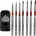 A&K L’YDIA Travel Artist Brushes Set-7PCS Professional Watercolor Detachable Portable Compact Anti-Shedding Synthetic Squirrel Round Paint Brush for Miniature Detailing, Gouche ,Acrylic