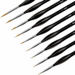 Detailing Brush Set for Painting, Fine Paint Brushes for Delails, Detailing Painting Brush for Acrylic, Watercolor, Oil, Face, Nails, Line Drawing, 9PCS (Black)