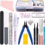Swpeet 24Pcs Compatible for Gundam Modeler Basic Tools with Duty Plastic Container, Professional Kit Replacement for Gundam Model Tools Kit Building Beginner Hobby Model Assemble Building