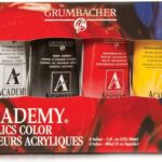 Grumbacher Academy Acrylic Paint, 90ml/3 oz Metal Tube, 6-Color Mixing Set (C1026)