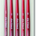da Vinci Brushes 5507A2 5580 Spin Miniature Detail (Sizes 10/0, 5/0, 3/0, 2/0, 0) Artist Brush Set, Red, 5 Count (Pack of 1)