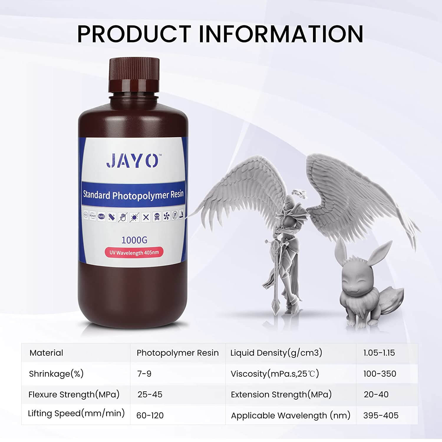 JAYO 3D Printer Resin 1KG 405nm UV Resin Light Curing Low