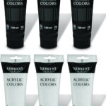 Sargent Art Acrylic Tube Paints, Pack of 120 ml tubes x 6 Black and White Colors, Non-Fading, Rich Vivid Pigments, Brilliant Matte Finish, Fast Dry Formula, Non-Toxic