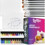Acrylic Paint Set Color Paint Kit For Artists & Beginners Craft Paints for Paper,Canvas,Rock Painting,Wood,Ceramic & Fabric Vibrant -Non-Toxic including 3 paint brushes (24 set)
