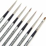 AIT Art Select Red Sable Detail Brush Set, 7 Pure Russian Sable Paint Brushes, Handmade in Germany for Crafting Exquisite Details Using Oil, Acrylic, or Watercolors
