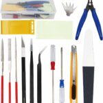 binifiMux 18pcs Crafts Basic Model Tool Kit, Hobby Building Tools Set with Hobby Clippers Model Tweezers for Plastic Model Car Dollhouse