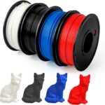 4 Color Pack – Black, Blue, White, Red PLA Filament