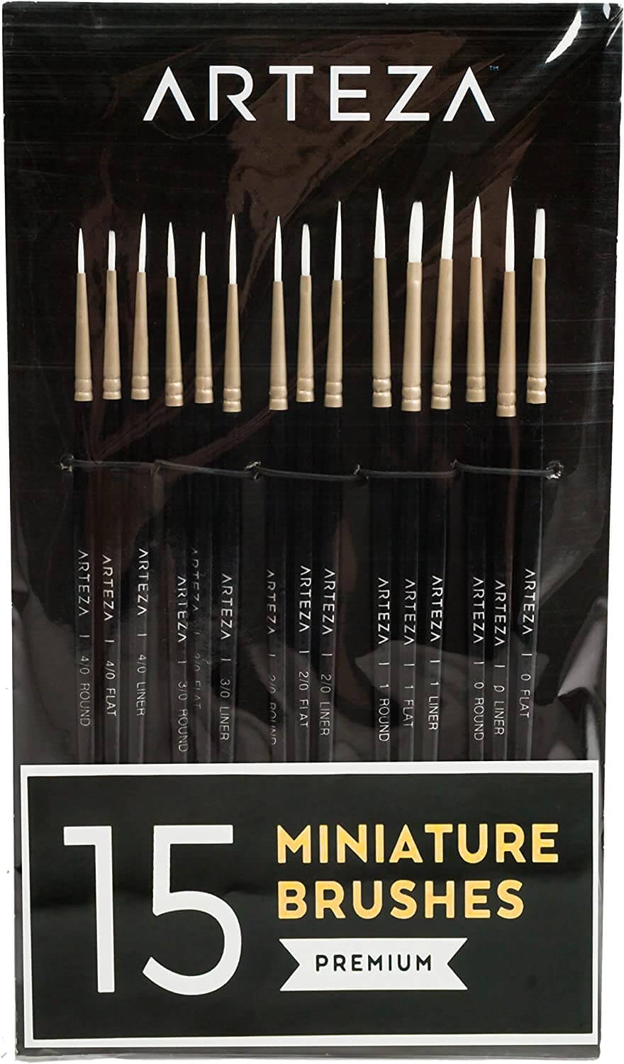 W.A. Portman Flat Paint Brushes Set, 4 Synthetic Artist Paint Brushes
