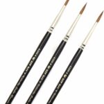 AIT Art Premium Detail Brush Set, 4 Kolinsky Blend Paint Brushes for Miniature Details, Handmade in USA for Trusted Performance, Triangular Handle Design for The Best Grip and Ultimate Precision