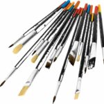 Detail Paint Brushes Set 15 PCS Miniature Paint Brushes Professional Mini Fine Paint Brush with Ergonomic Handles and Travel Bag for Acrylic,Oil,Watercolor,Face,Scale Model Painting