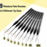 Mr. Pen- Detail Paint Brush Set, 9 pcs, Miniature Paint Brushes, Model Paint Brushes, Fine Tip Paint Brush, Artist Paint Brushes, Artists Painting Supplies, Mini Paint Brushes.