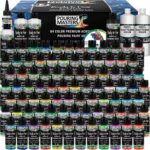 Pouring Masters 84-Color Ready to Pour Acrylic Pouring Paint Set with Silicone Oil & Gloss Medium – Premium Pre-Mixed High Flow 2-Ounce Bottles – All Metallic and Solids Colors For Canvas, Wood