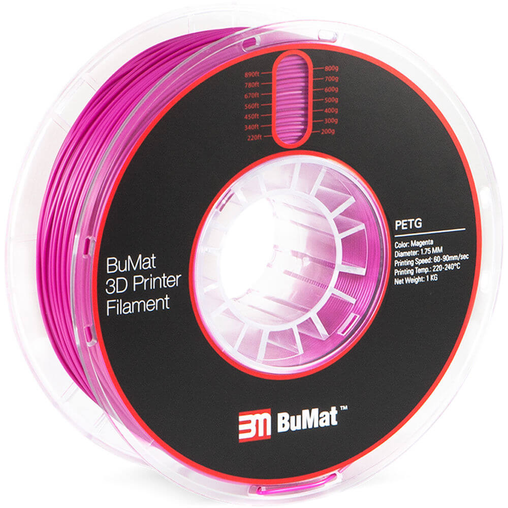 BuMat 1.75mm PETG Filament (1kg Spool of Magenta Color)