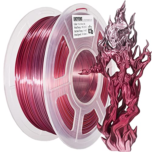 LOCYFENS Silk Silver Shiny Red PLA Filament