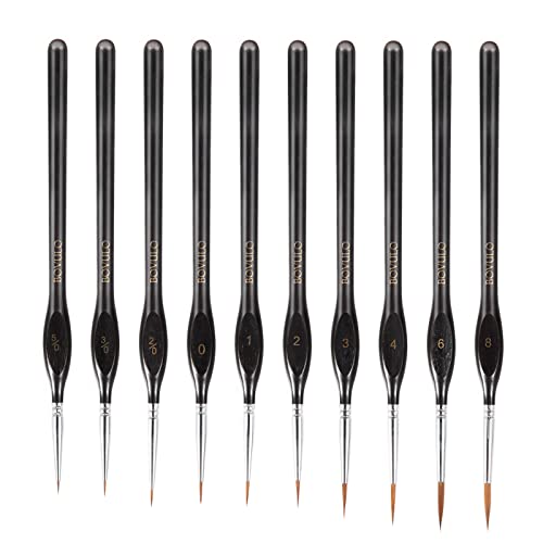 Nicpro Micro Detail Paint Brush Set,15 Small Professional Miniature Fine Detail Brushes for Watercolor Oil Acrylic,Craft Models