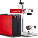 OMTech 80W Fiber Laser Engraver with Rotary Axis, LightBurn Compatible MOPA Laser Marking Machine with 4.3×4.3 & 7×7 Lenses for Metal Color Marking, Solid State Laser Marker Etcher for Gold Steel More