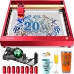 xTool D1 Pro Upgraded Laser Engraver, 20W Output Power DIY Laser Cutter, 120W Higher Accuracy Laser Engraving Machine for Engraving 340+ Colors On Metal Steel (RED)