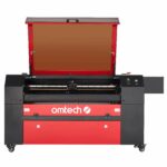 OMTech 130W Laser Engraver Cutter, CO2 Engraving Machine with Water Chiller LightBurn 35×50 Autolift Bed Ruida Controller Digital Power Supply, 2 Tube Dual Head Laser Cutter for Wood Acrylic More